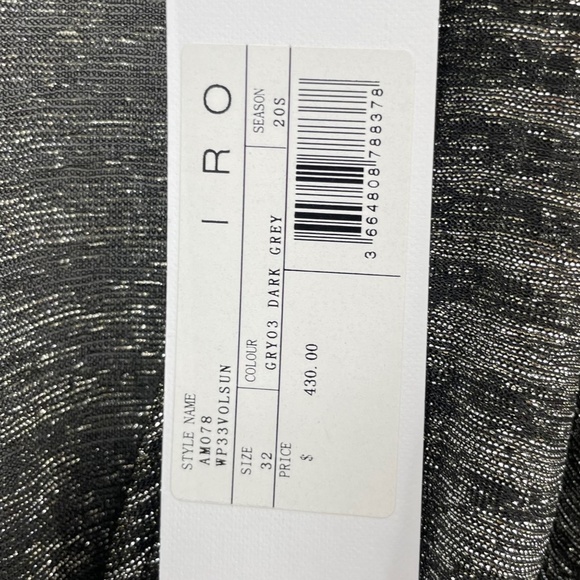 IRO Volsun Metallic Silver Surplice Zebra Midi Dress‎ Size 32 US 0 - Picture 7 of 11